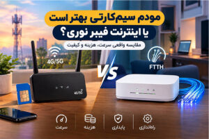 مودم سیم‌کارتی بهتر است یا اینترنت فیبر نوری؟ مقایسه واقعی سرعت، هزینه و کیفیت
